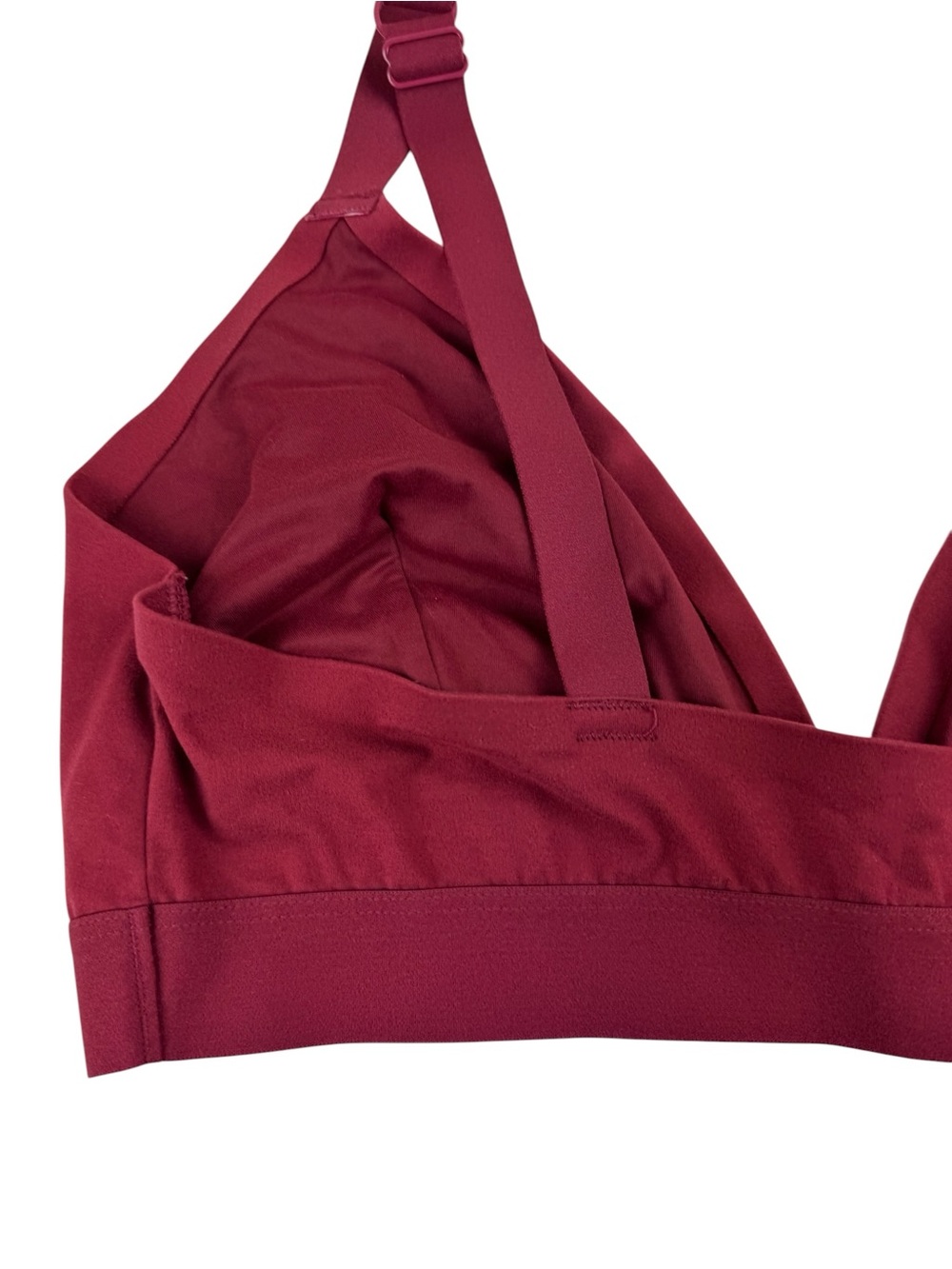 AUDEN Wine Burgundy Wireless Seamless Unlined Bralette Smoothing Soft XL - Picture 3 of 4